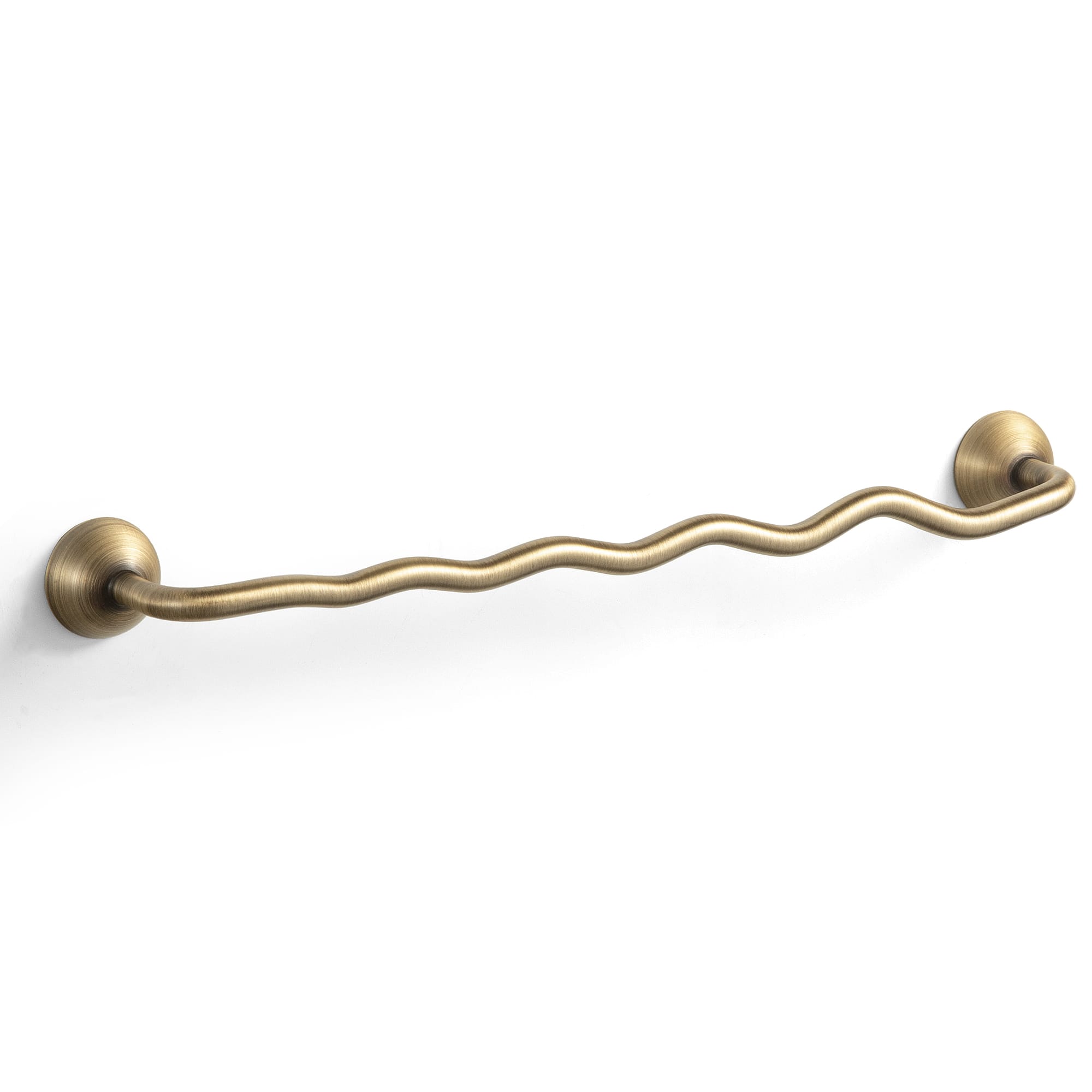 TONA Brushed Antique Brass / 7.6'' Hole Center / 2 Pack Titanium Silver Solid Brass Cabinet Pull - Stylish Wave Curved Design for Kitchen/Bathroom Cabinets