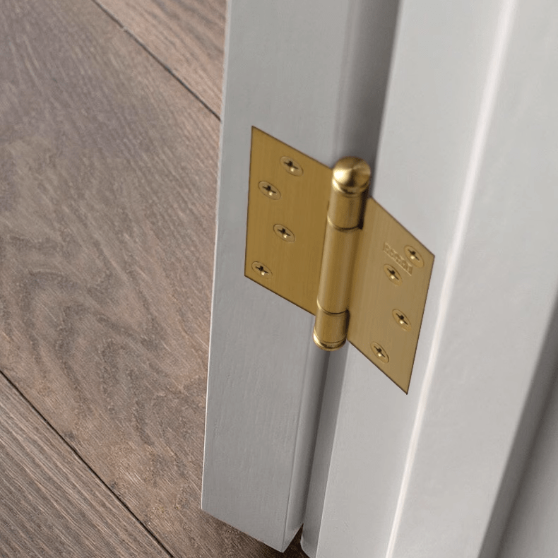 TONA Brushed Brass / 1 Pcs 4 Inch Copper Door Hinge Brass Thick Hinge Interior Bedroom Door Flat Hinge