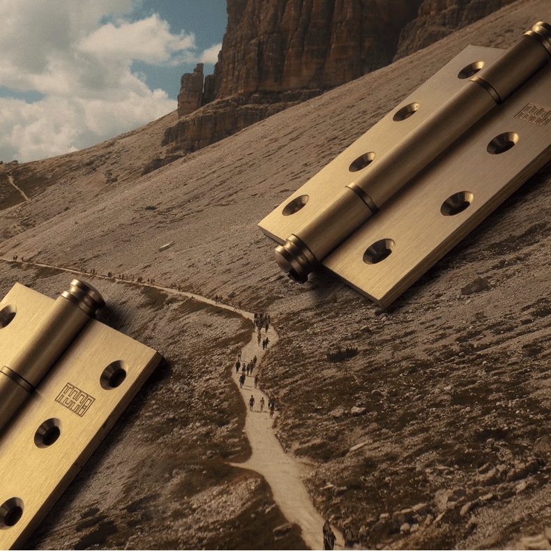 TONA Brushed Brass / 1 Pcs 4 Inch Copper Door Hinge Brass Thick Hinge Interior Bedroom Door Flat Hinge