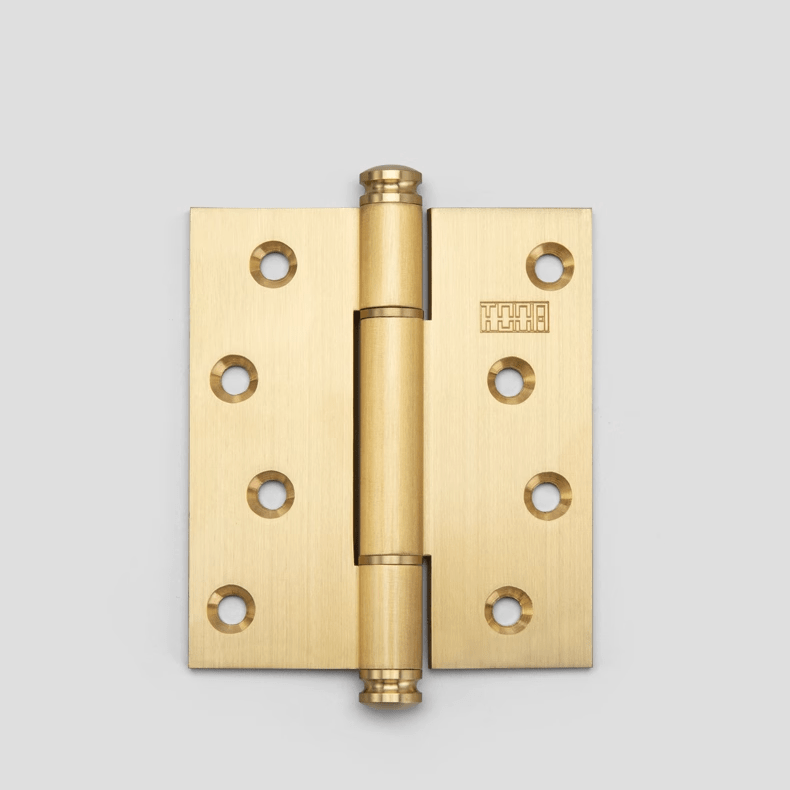 TONA Brushed Brass / 1 Pcs 4 Inch Copper Door Hinge Brass Thick Hinge Interior Bedroom Door Flat Hinge