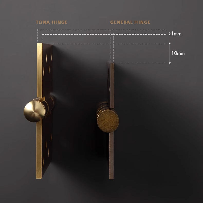 TONA Brushed Brass / Flat Hinge / 1 Pcs 5 Inch Copper Door Hinge Brass Thick Hinge Interior Bedroom Door Hardware