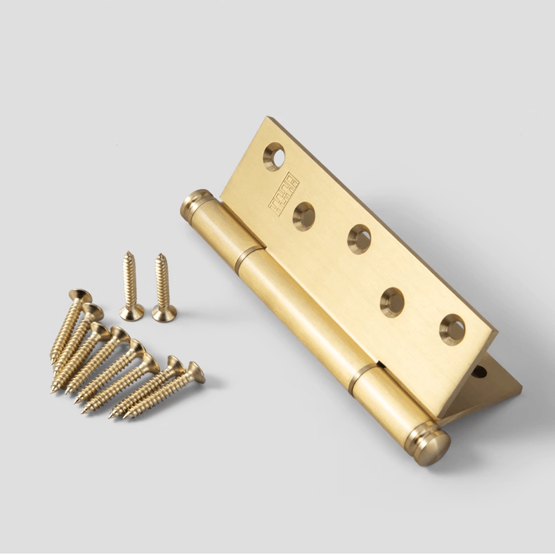 TONA Brushed Brass / Flat Hinge / 1 Pcs 5 Inch Copper Door Hinge Brass Thick Hinge Interior Bedroom Door Hardware