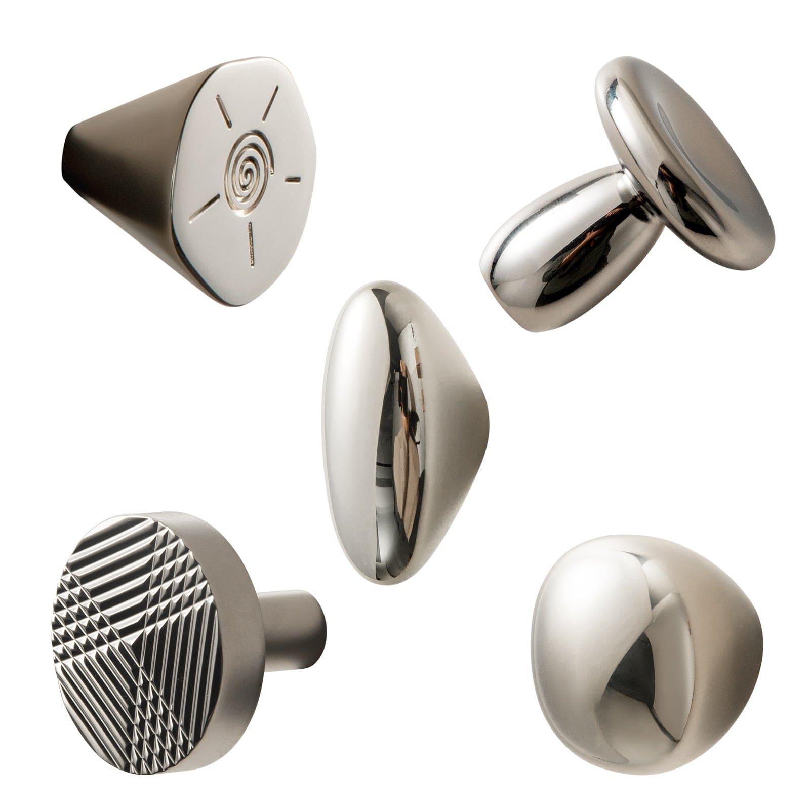 TONA Creative Carving Titanium Silver Cabinet Hardware Solid Brass Drawer Knobs