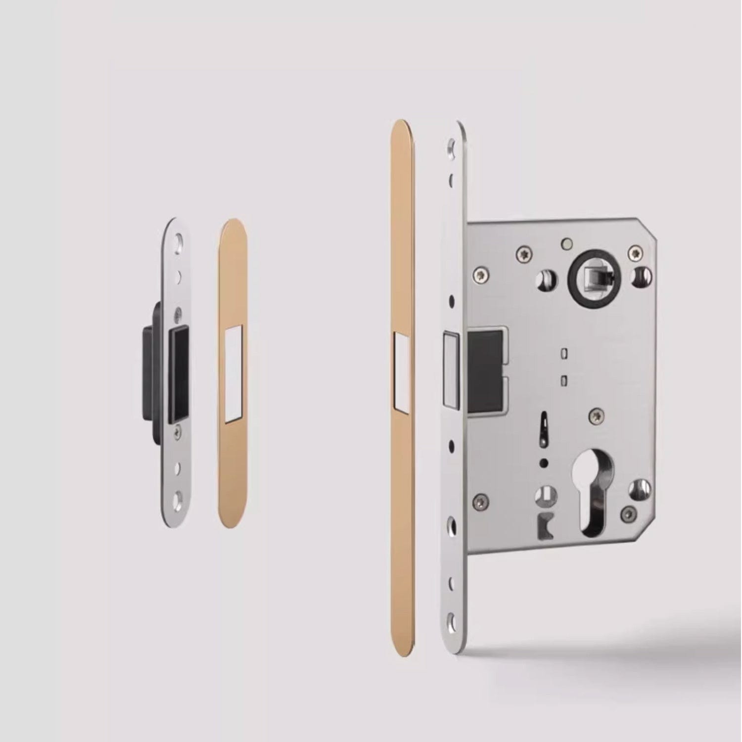 TONA Modern Copper Interior Door Lock Luxury Bathroom Lock Villa Door Handle