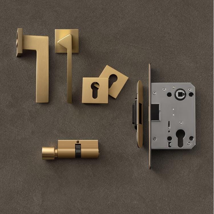 TONA Modern Copper Interior Door Lock Luxury Bathroom Lock Villa Door Handle