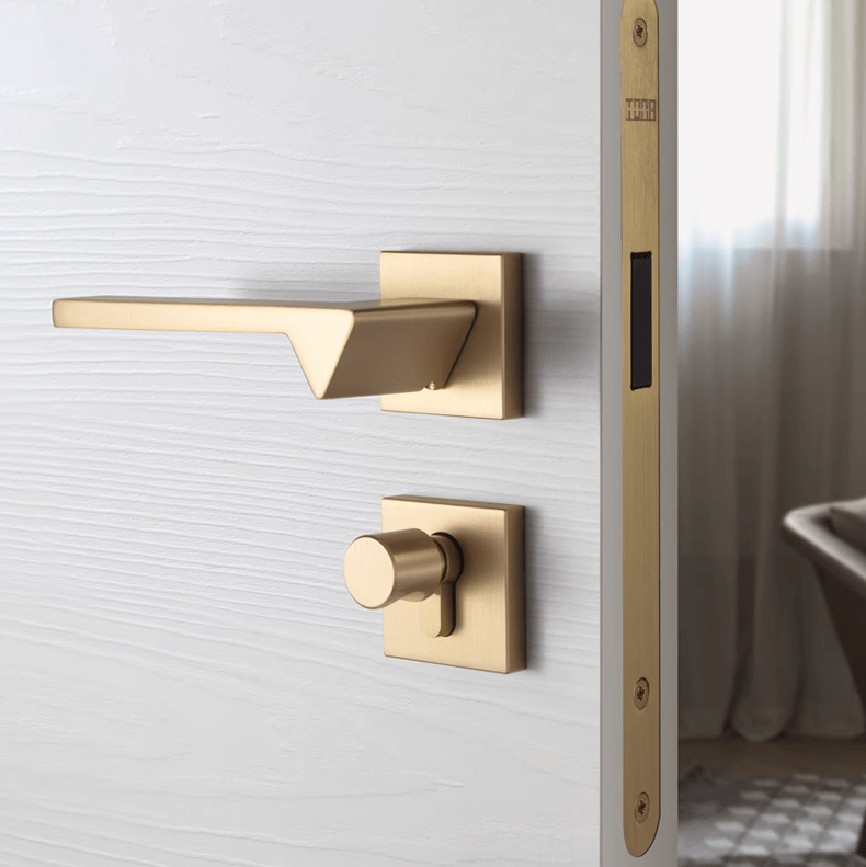 TONA Modern Copper Interior Door Lock Luxury Bathroom Lock Villa Door Handle