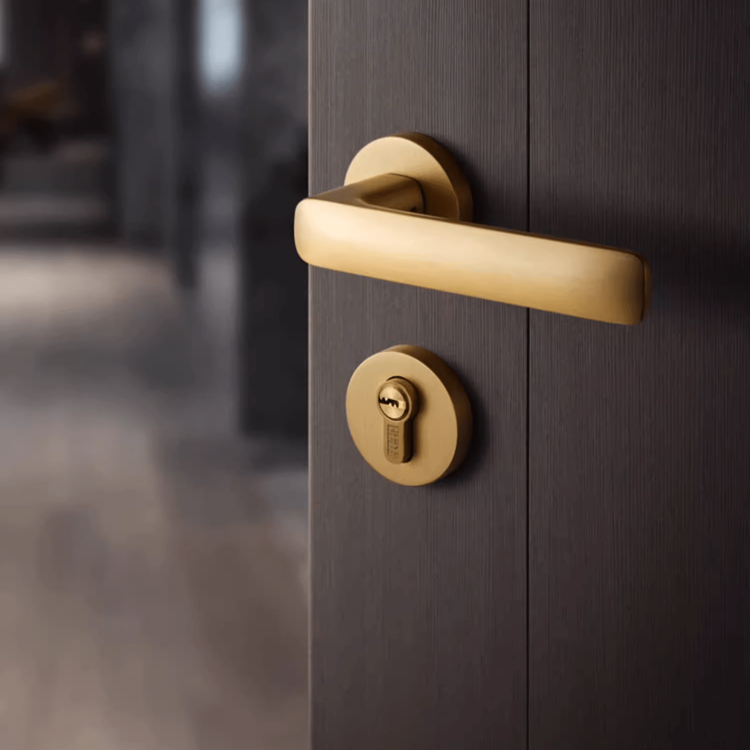 Modern Pure Copper Interior Door Lock Minimalist Luxury Villa Door Han