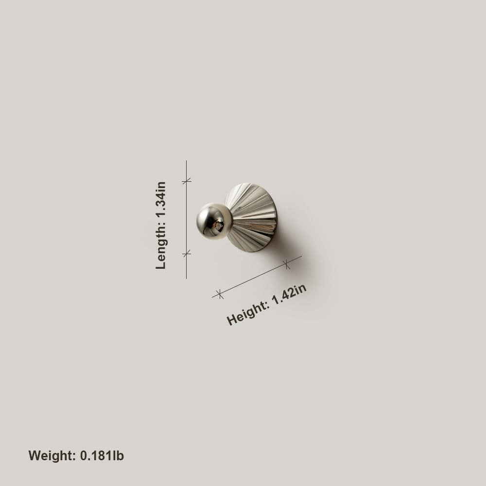 TONA Polished Titanium Silver Solid Brass Cabinet Knobs Luxurious Modern Drawer Knobs