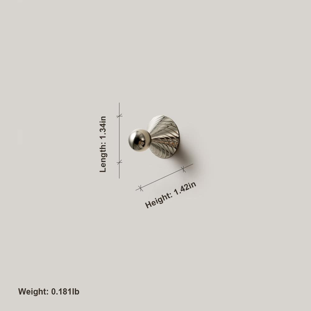 TONA Polished Titanium Silver Solid Brass Cabinet Knobs Luxurious Modern Drawer Knobs