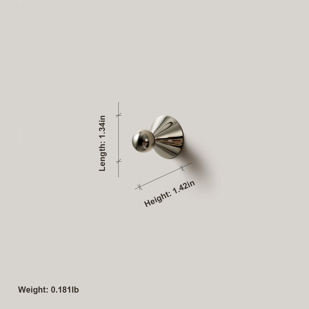 TONA Polished Titanium Silver Solid Brass Cabinet Knobs Luxurious Modern Drawer Knobs