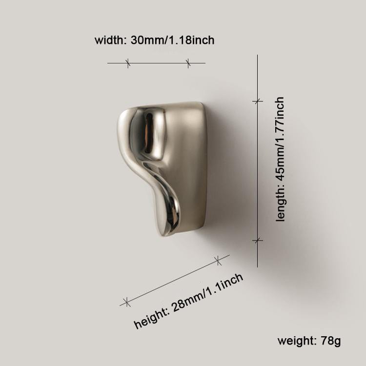 TONA Titanium Silver / 1.25'' Hole Center / 2 Pack Titanium Silver Copper Cabinet Pull with Organic Twisted Shape