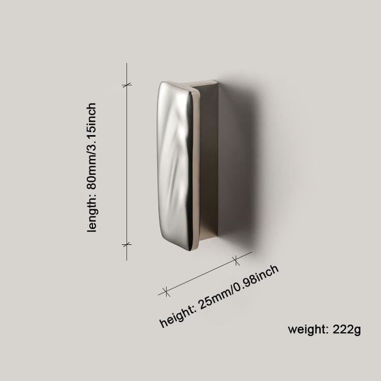 TONA Titanium Silver / 2.5'' Hole Center / 2 Pack Modern Titanium Silver Copper Cabinet Pull with Sculptural Flowing Detail