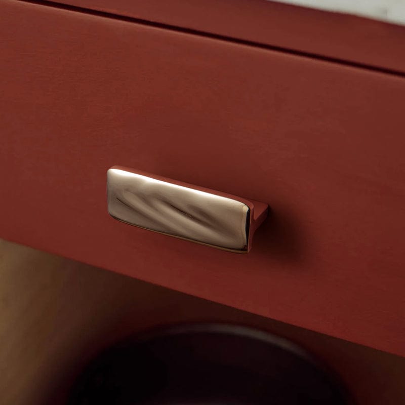 TONA Titanium Silver / 2.5'' Hole Center / 2 Pack Modern Titanium Silver Copper Cabinet Pull with Sculptural Flowing Detail