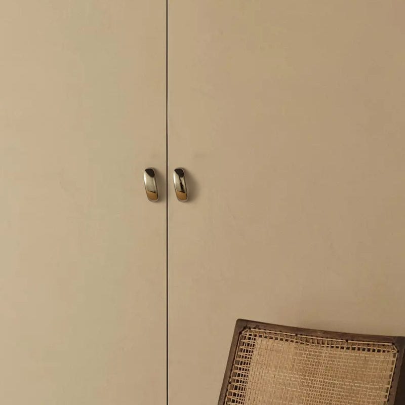 TONA Titanium Silver / 2.5'' Hole Center / 2 Pack Modern Titanium Silver Copper Cabinet Pull with Smooth Curved Form