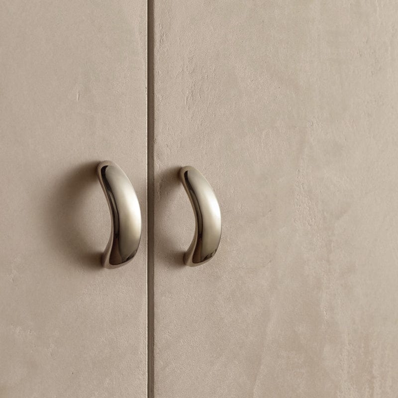 TONA Titanium Silver / 2.5'' Hole Center / 2 Pack Modern Titanium Silver Copper Cabinet Pull with Smooth Curved Form