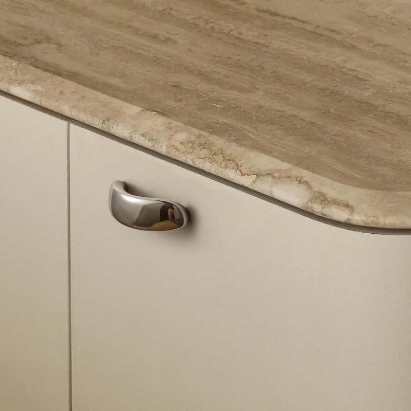 TONA Titanium Silver / 2.5'' Hole Center / 2 Pack Modern Titanium Silver Copper Cabinet Pull with Smooth Curved Form