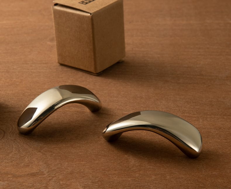 TONA Titanium Silver / 2.5'' Hole Center / 2 Pack Modern Titanium Silver Copper Cabinet Pull with Smooth Curved Form