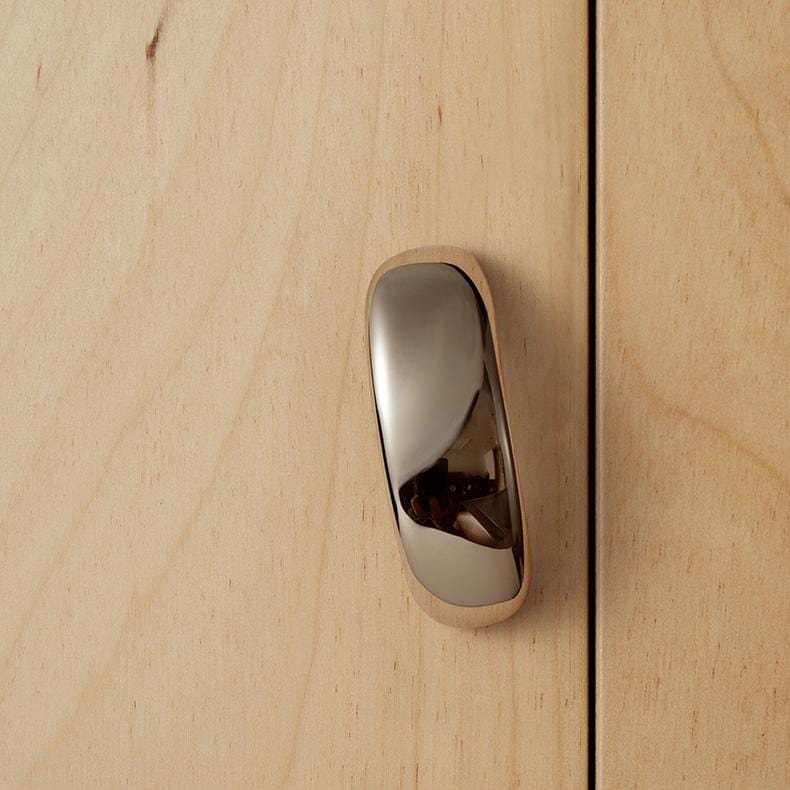 TONA Titanium Silver / 2.5'' Hole Center / 2 Pack Modern Titanium Silver Copper Cabinet Pull with Smooth Curved Form