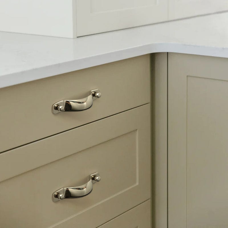 TONA Titanium Silver / 3.78'' Hole Center / 2 Pack Elegant Titanium Silver Copper Cabinet Pull with Classic Curved Form