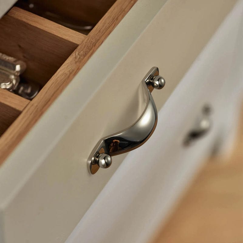 TONA Titanium Silver / 3.78'' Hole Center / 2 Pack Elegant Titanium Silver Copper Cabinet Pull with Classic Curved Form