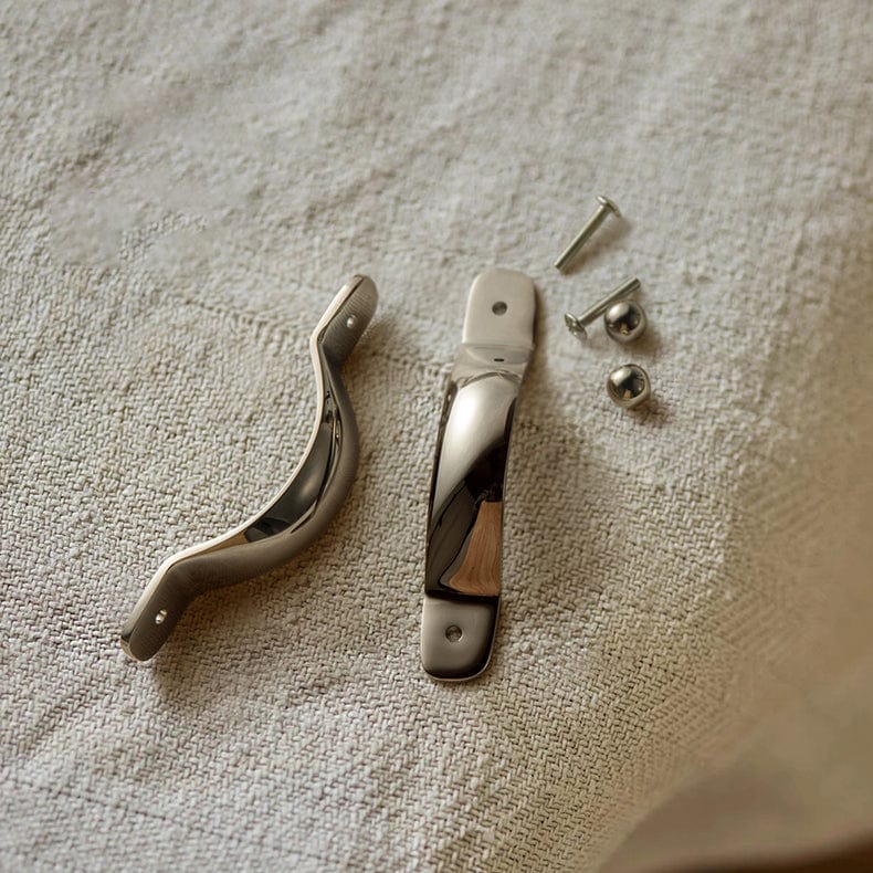 TONA Titanium Silver / 3.78'' Hole Center / 2 Pack Elegant Titanium Silver Copper Cabinet Pull with Classic Curved Form