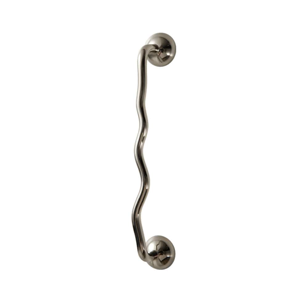 TONA Titanium Silver / 5'' Hole Center / 2 Pack Titanium Silver Solid Brass Cabinet Pull - Stylish Wave Curved Design for Kitchen/Bathroom Cabinets