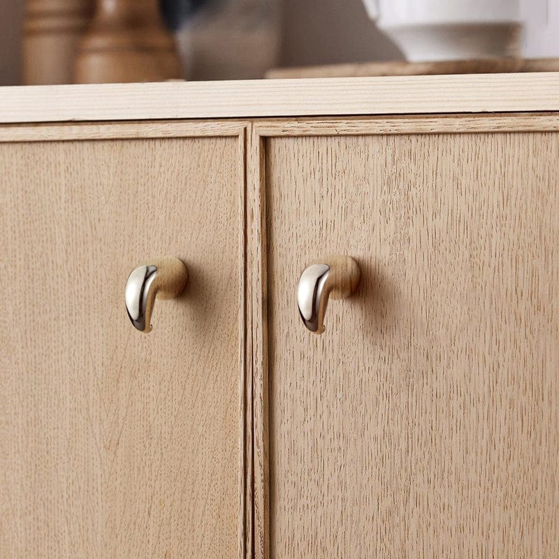 TONA Titanium Silver / Knob / 2 Pack Muscle - Shaped Titanium Silver Copper Cabinet Knob Unique Artistic Home Hardware