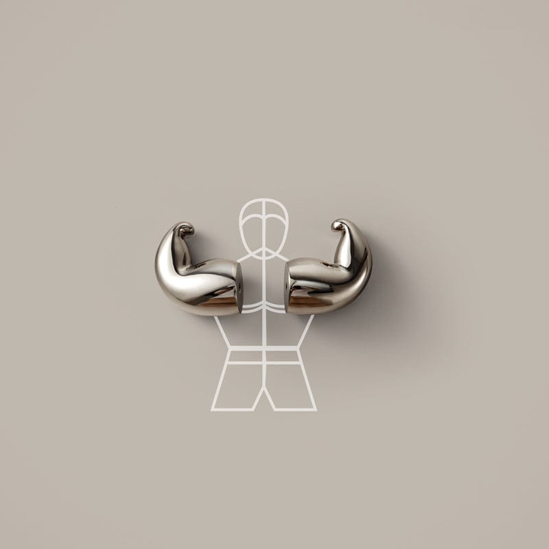 TONA Titanium Silver / Knob / 2 Pack Muscle - Shaped Titanium Silver Copper Cabinet Knob Unique Artistic Home Hardware