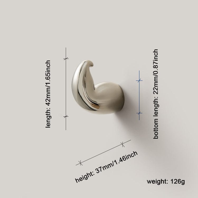 TONA Titanium Silver / Knob / 2 Pack Muscle - Shaped Titanium Silver Copper Cabinet Knob Unique Artistic Home Hardware