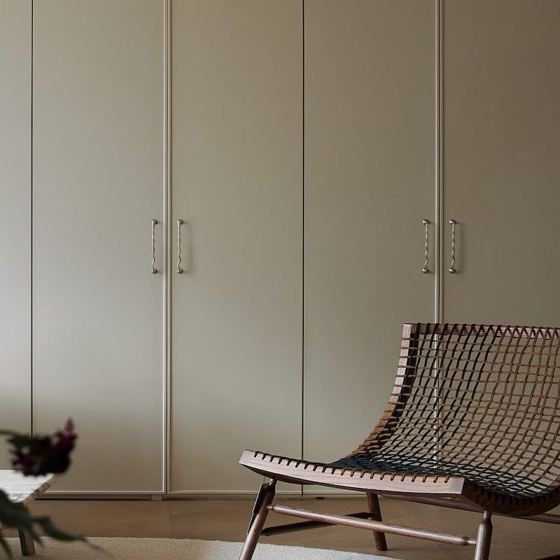 TONA Titanium Silver Solid Brass Cabinet Pull - Stylish Wave Curved Design for Kitchen/Bathroom Cabinets