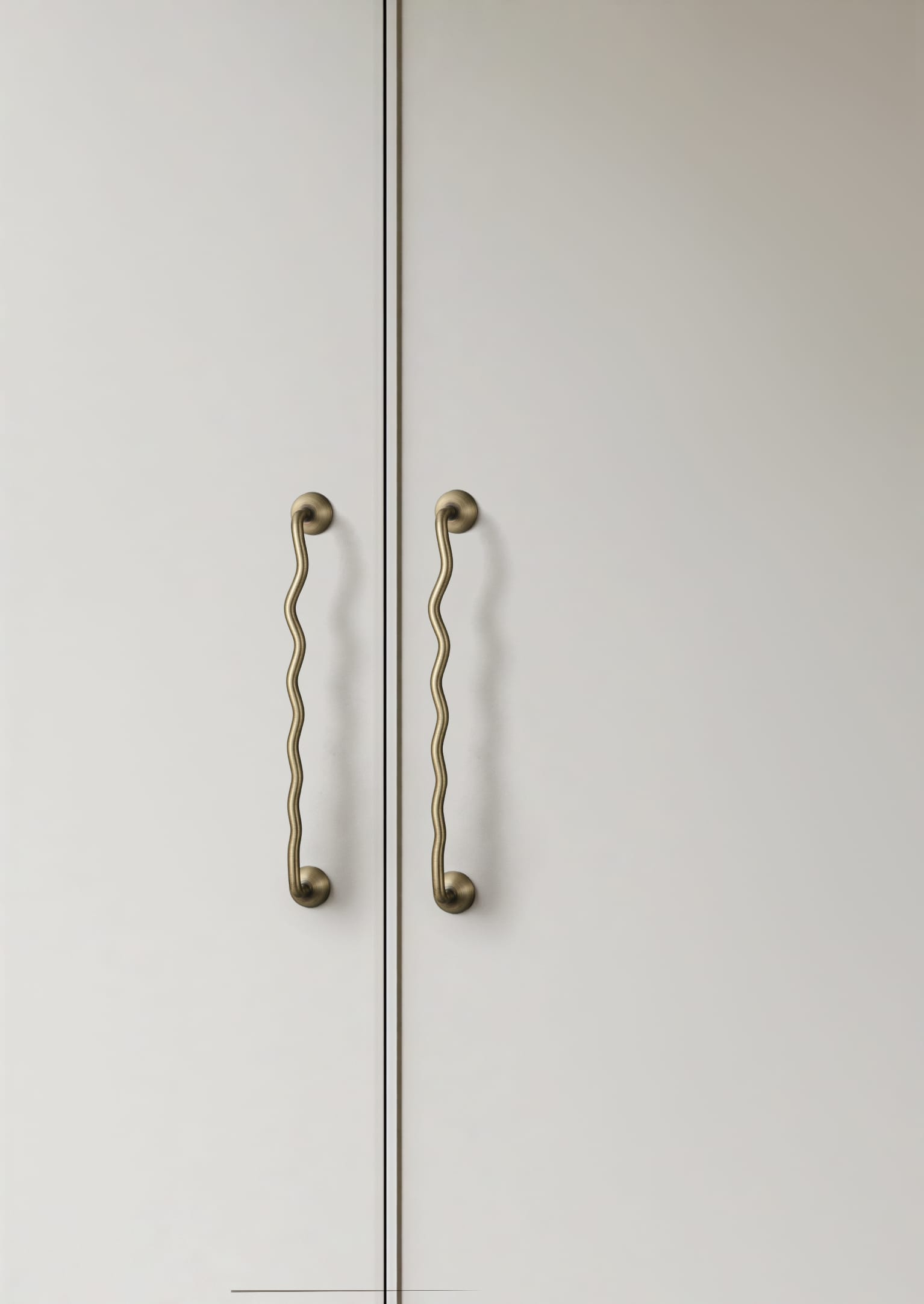 TONA Titanium Silver Solid Brass Cabinet Pull - Stylish Wave Curved Design for Kitchen/Bathroom Cabinets