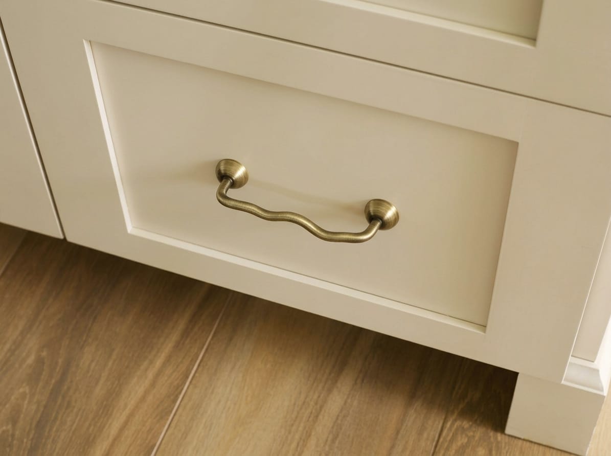 TONA Titanium Silver Solid Brass Cabinet Pull - Stylish Wave Curved Design for Kitchen/Bathroom Cabinets