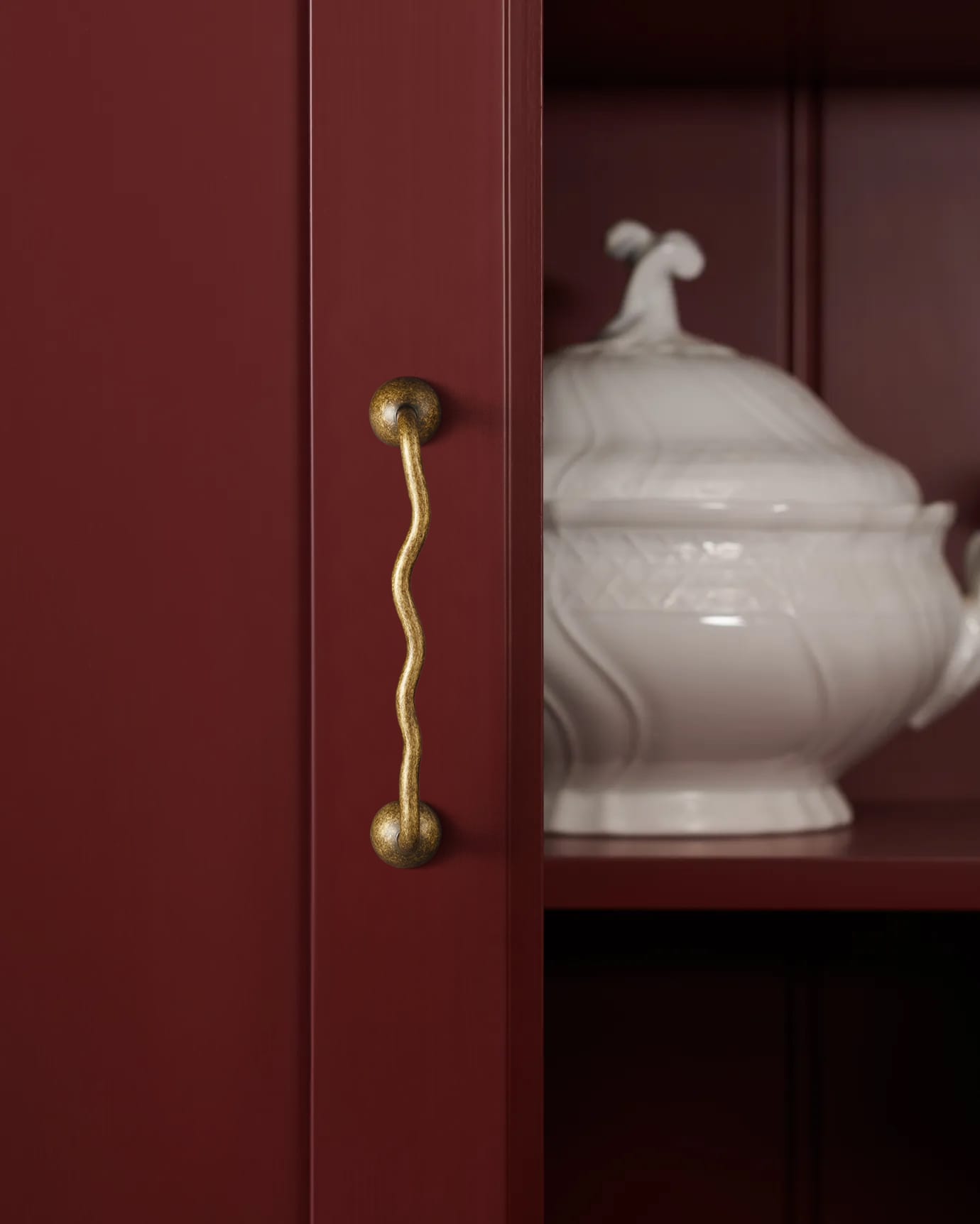TONA Titanium Silver Solid Brass Cabinet Pull - Stylish Wave Curved Design for Kitchen/Bathroom Cabinets
