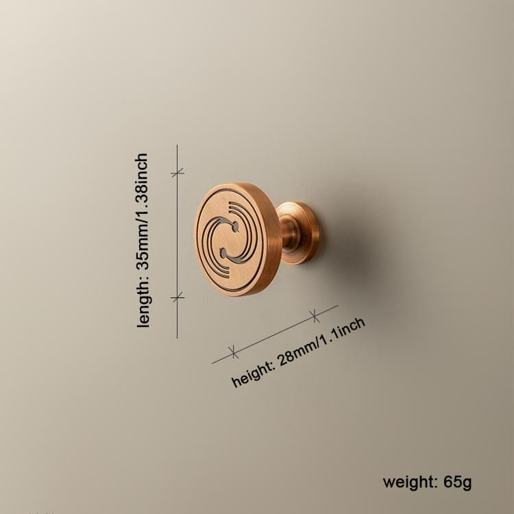 TONA TNL5002 / 2 Pack Terracotta - Colored Copper Knobs with Ancient Pottery Patterns Traditional Furniture Knobs