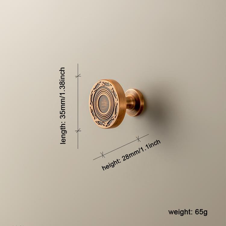 TONA TNL5003 / 2 Pack Terracotta - Colored Copper Knobs with Ancient Pottery Patterns Traditional Furniture Knobs