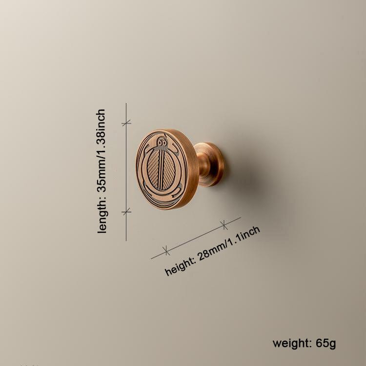 TONA TNL5004 / 2 Pack Terracotta - Colored Copper Knobs with Ancient Pottery Patterns Traditional Furniture Knobs