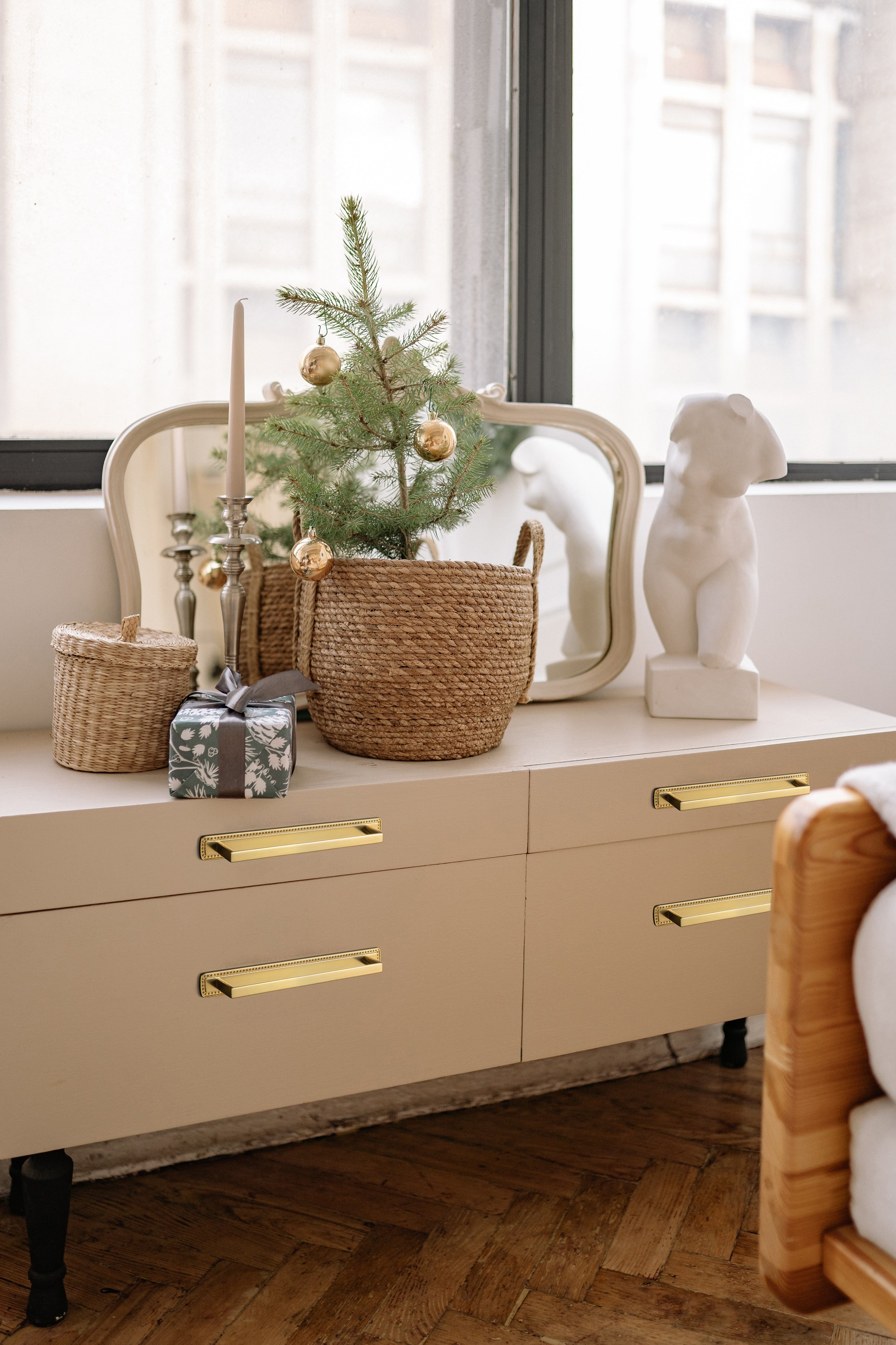 2 Pack Long Cabinet Bar Pulls with Back Plates Solid Drawer Handles Set