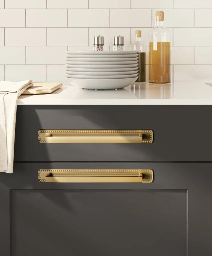 2 Pack Long Cabinet Bar Pulls with Back Plates Solid Drawer Handles Set