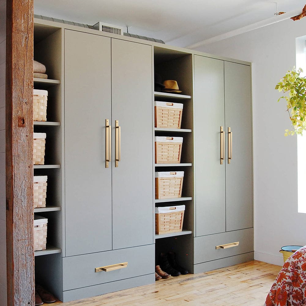 2 Pack Long Cabinet Bar Pulls with Back Plates Solid Drawer Handles Set