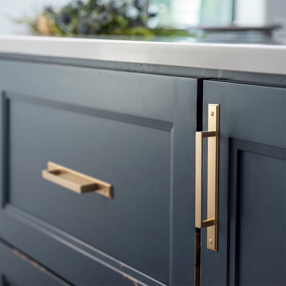 2 Pack Long Cabinet Bar Pulls with Back Plates Solid Drawer Handles Set