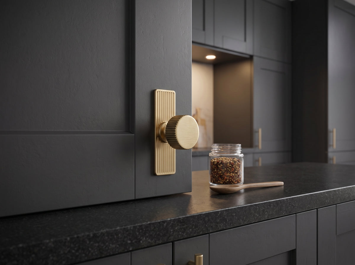 6 Pack Knurled Zinc Alloy Cabinet Knob with Assorted Decorative Backplates, Drawer Single Hole Knob