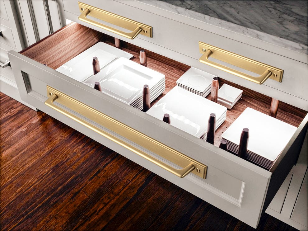 2 Pack Classic Cabinet Bar Pulls with Back Plate Zinc Alloy Cabinet Handle with Long Back Plate