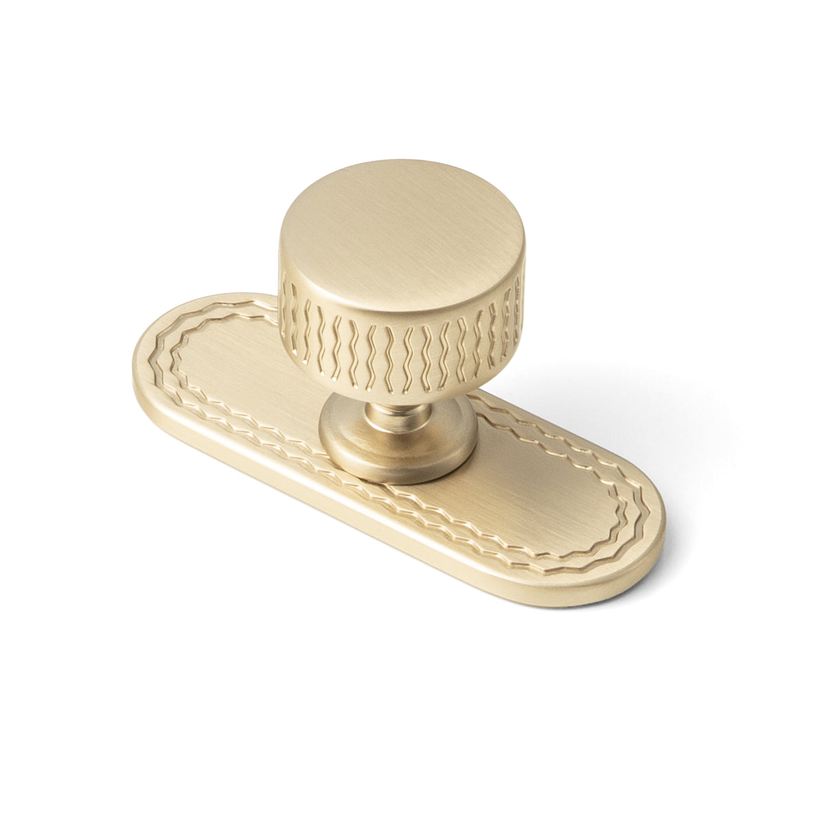 6 Pack Retro Wave Pattern Zinc Alloy Cabinet Handles with Mounting Back Plate Durable Drawer Pulls