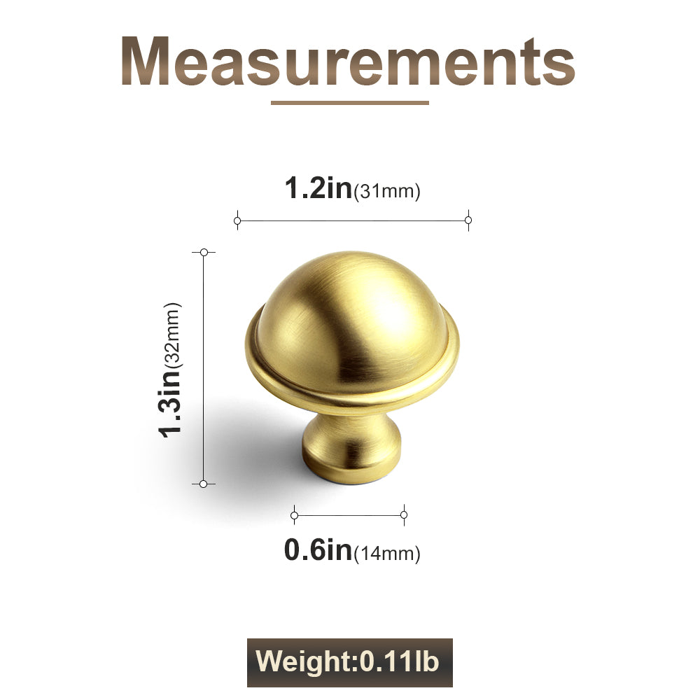Mushroom Dome Zinc Alloy Cabinet Knobs, Classic Bulb Round Drawer Knob for Vanity Furniture Hardware
