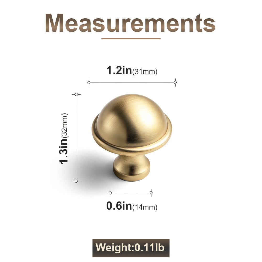 Mushroom Dome Zinc Alloy Cabinet Knobs, Classic Bulb Round Drawer Knob for Vanity Furniture Hardware