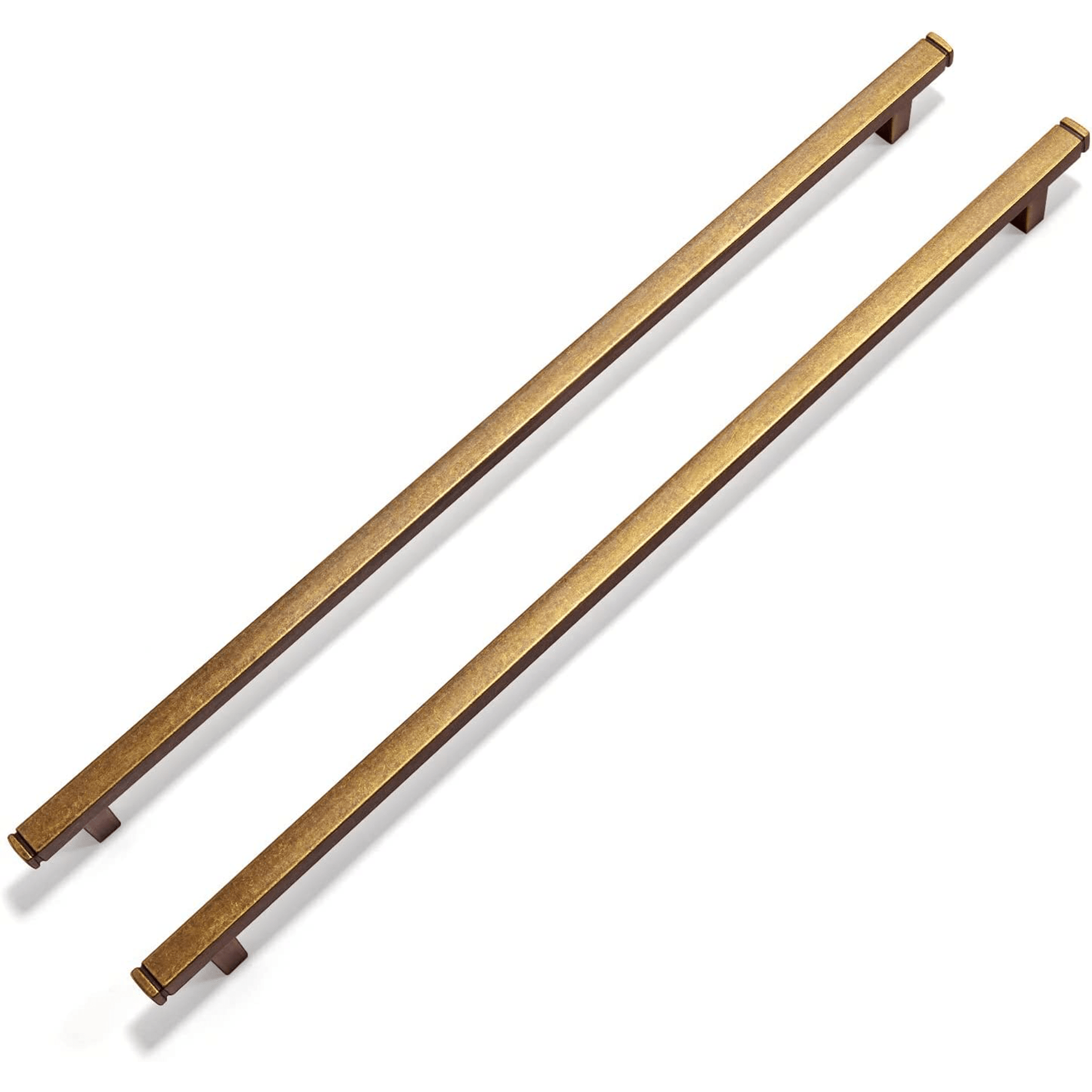 Goo-Ki Antique Brass / 12.6‘’ Hole center / 6 Pack Vintage Brass Drawer Handles Retro Straight Bar Pull Solid Cabinet Pulls 6 Pack