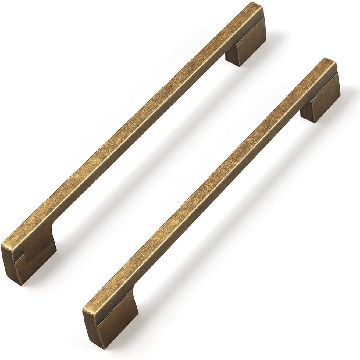 Goo-Ki Antique Brass / 6.3'' / 7.6'' hole center Classic Vintage Drawer Pulls Retro Antique Solid Cabinet Knobs Dual Mount 6 Pack