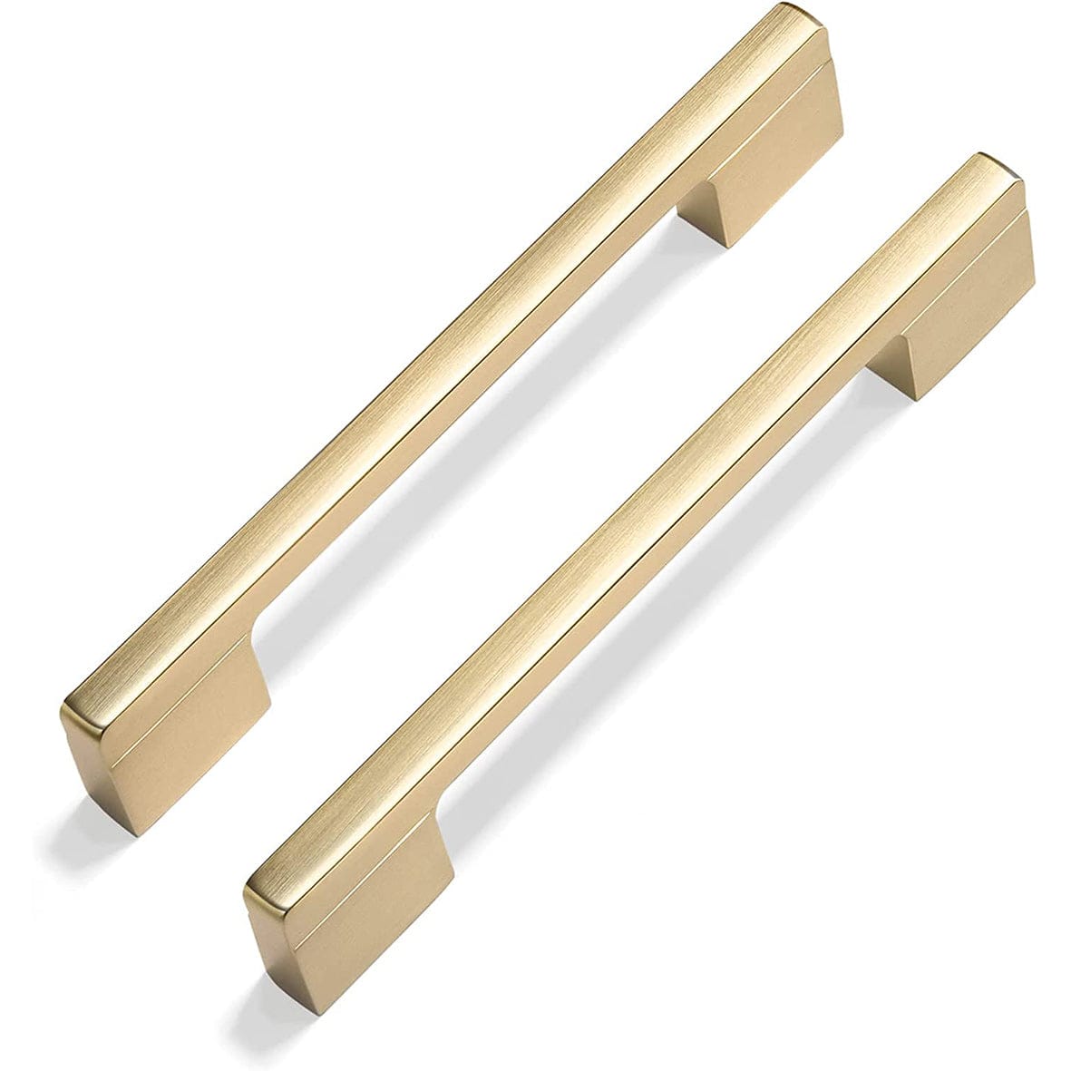 Goo-Ki Brushed Brass / 3.78''/ 5'' hole center Classic Vintage Drawer Pulls Retro Antique Solid Cabinet Knobs Dual Mount 6 Pack