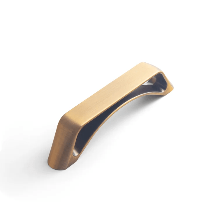 Goo-Ki Brushed Brass / 3.78'' Hole center No-fingerprint Wardrobe Pulls Modern Unique Hollow Knobs Cabinet Pulls 6 Pack