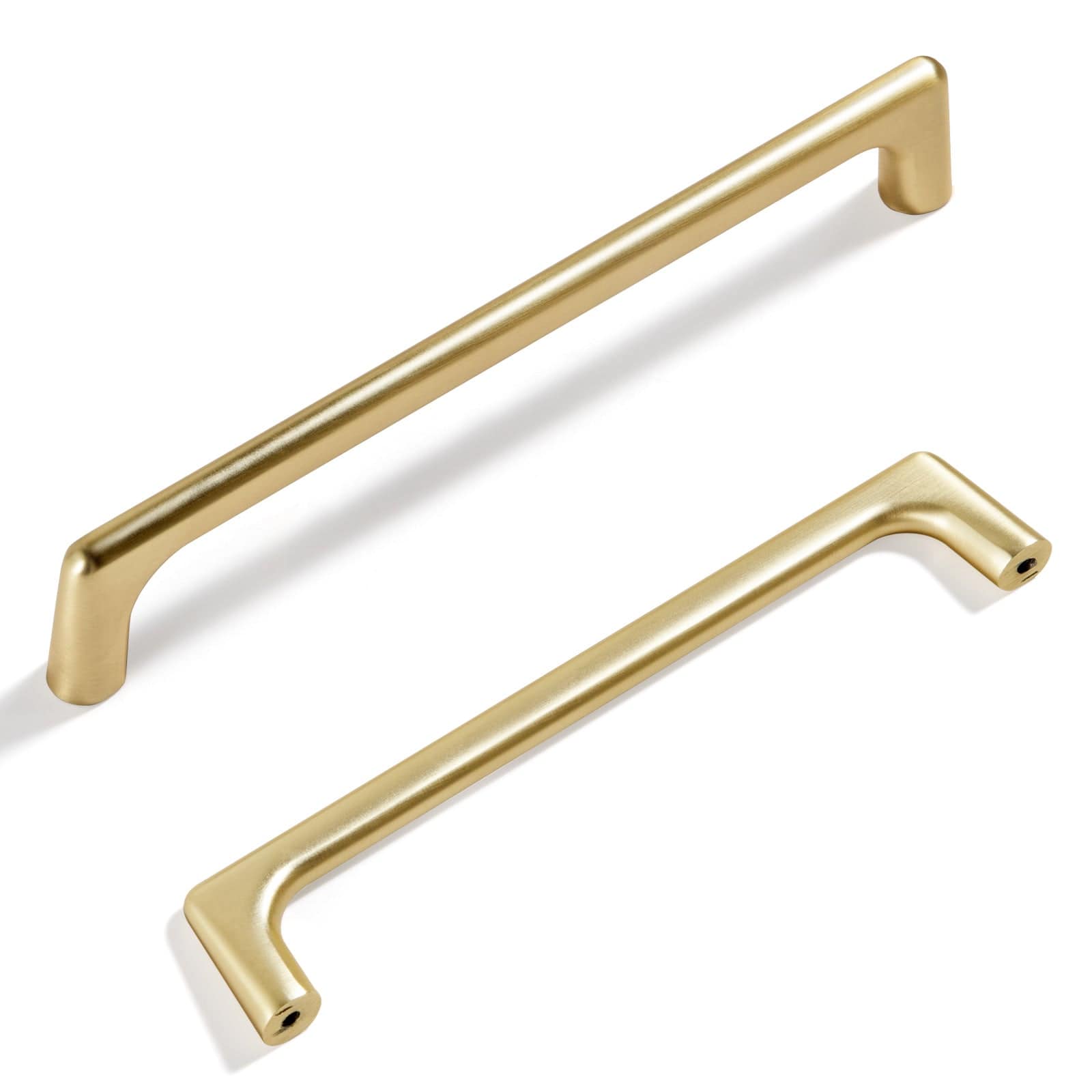 Goo-Ki Brushed Brass / 6.3'' HOLE CENTER Modern Cabinet Pull Luxurious Drawer Wardrobe Pulls Kitchen 6 Pack